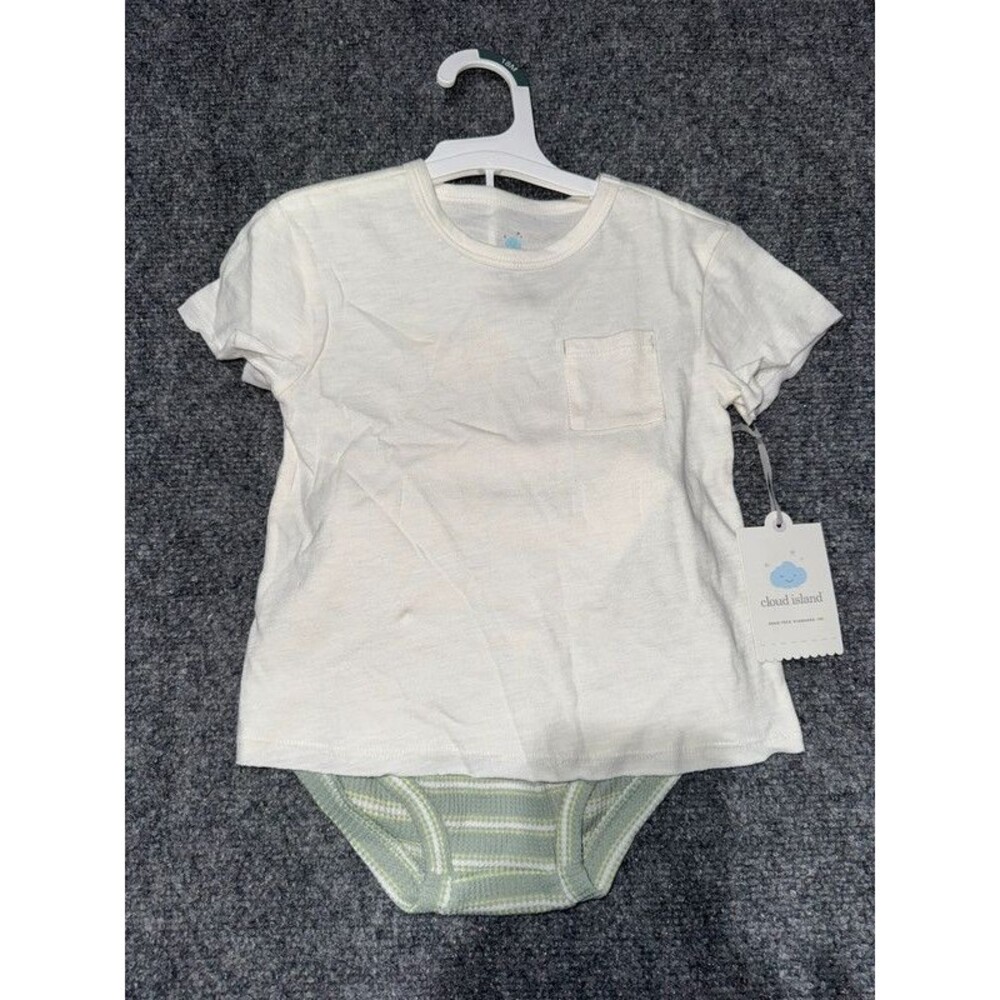 Cloud Island 2-Piece Baby Tee & Striped Bloomer Set 18M NWT